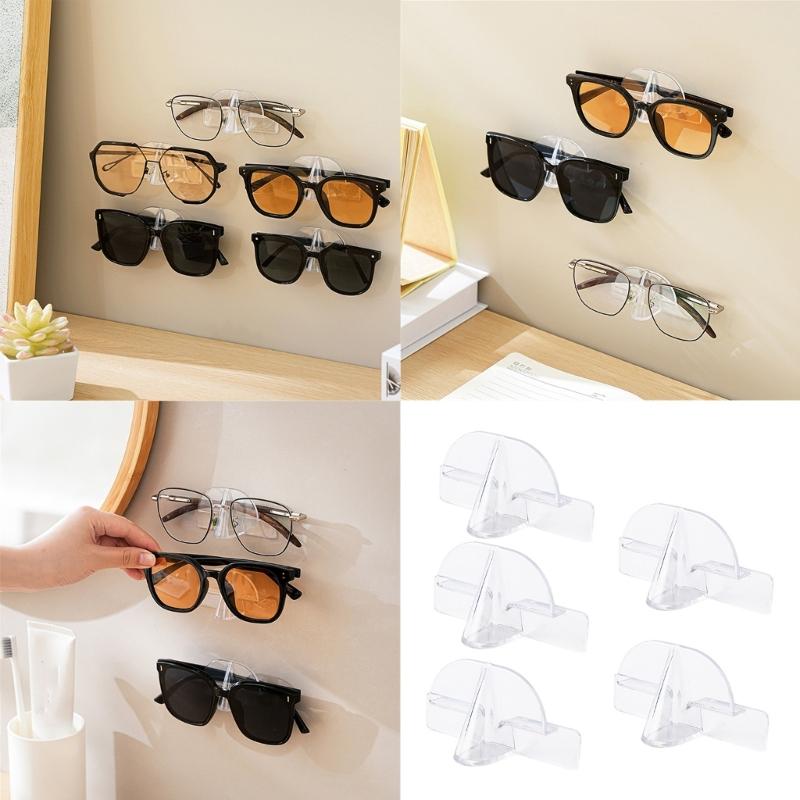 5 Pieces Unique Sturdy Plastic Wall Mounted Glasses Holder for Fashionable and Retail Store Owners for Stylish Displays
