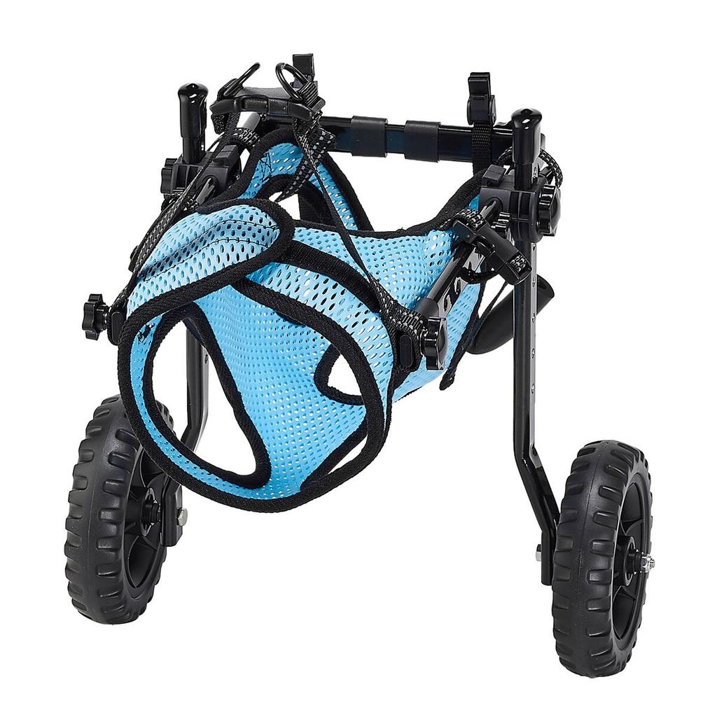 Silla de ruedas para perros de patas traseras, Silla de ruedas ajustable de 2 ruedas para mascotas, Carrito ligero para perros con ruedas amortiguadoras, Silla de ruedas de soporte de movilidad para