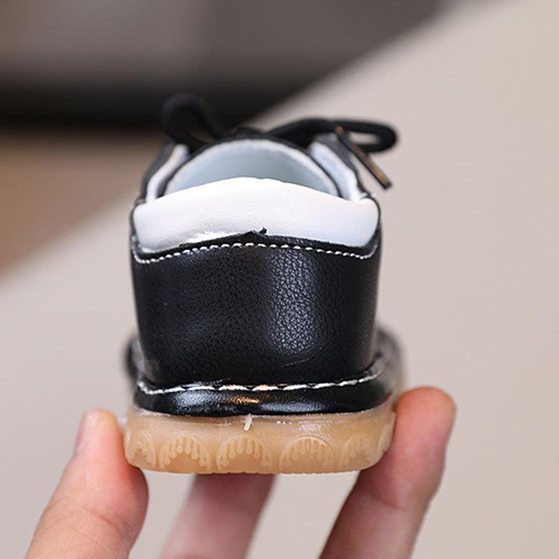Spring and Autumn New Whistle Boys Single Shoes 0-1-2 Years Old Beef Tendon Sole Called Soft Sole Baby Girl Shoes