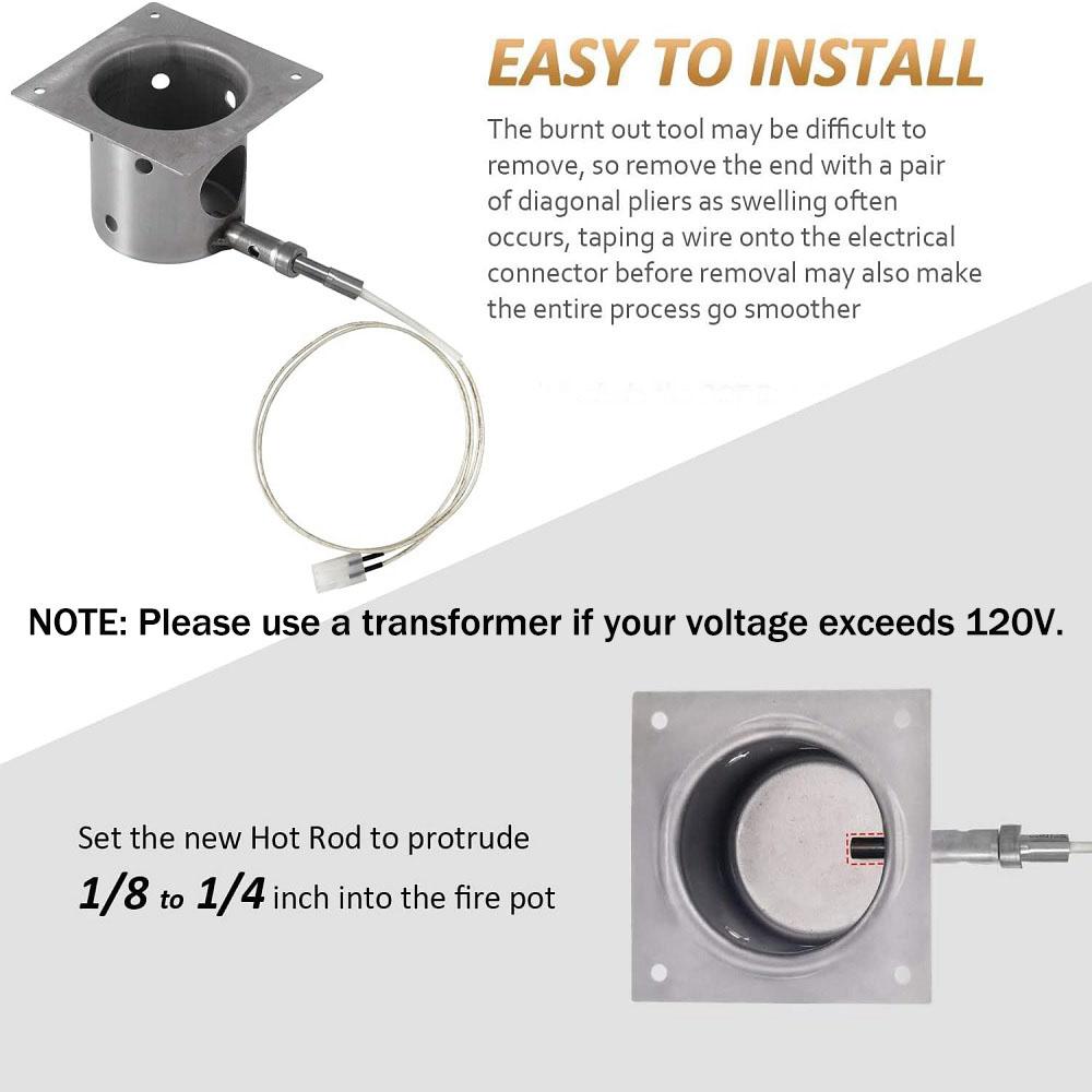 2PCS 120V Hot Rod Igniter Kit Replacement For Pit Boss Wood Pellet Grill