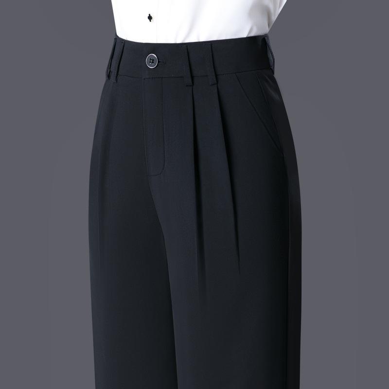 Classic Versatile Wide Leg Pants Women'S Spring And Autumn New Fashion High Waist Temperament Commuter Professional Casual Straight Suit Pants
