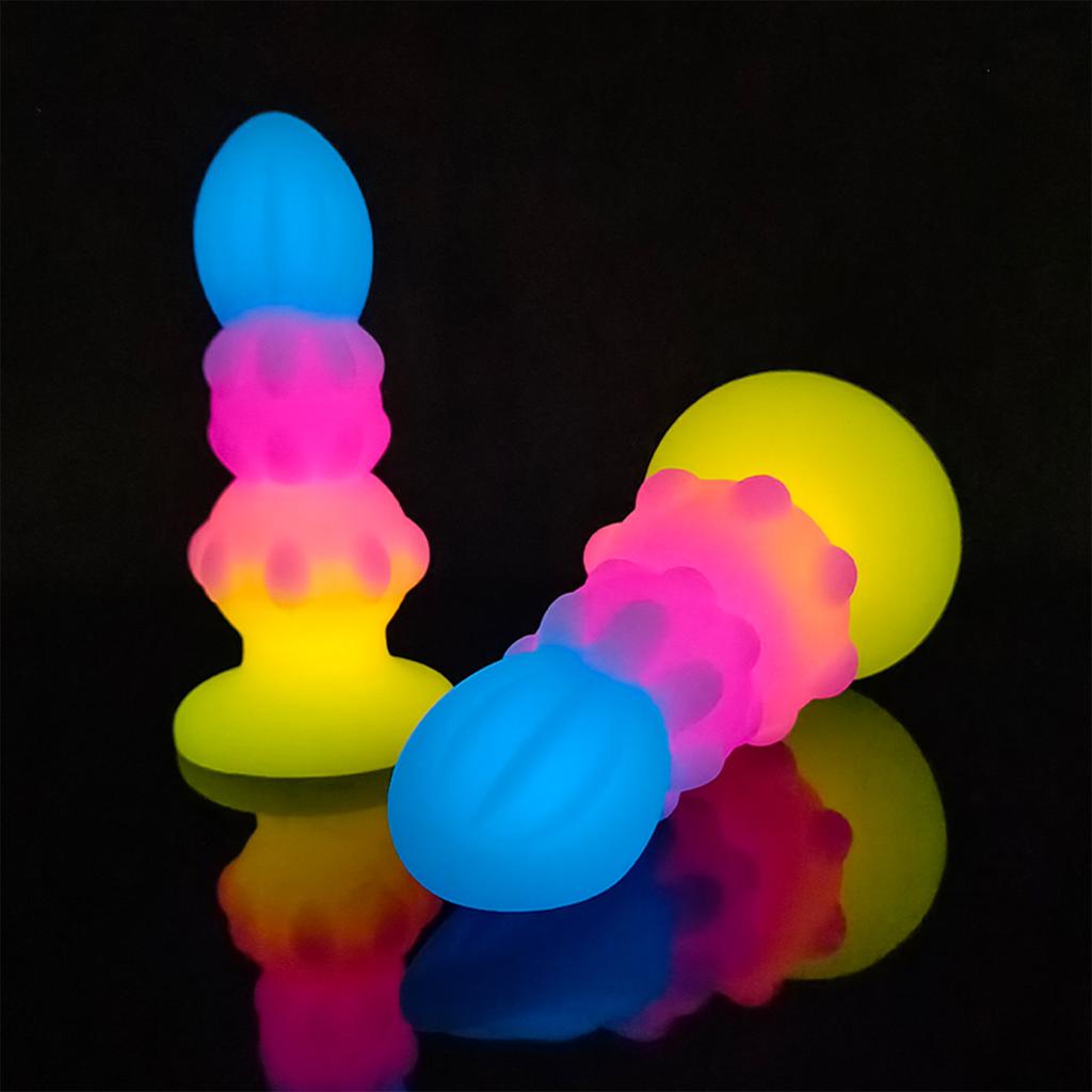Colorful Luminous Anal Plug Soft And Irregular Shape Backyard Massage Masturbation Adult Sexual Products Sex Toys