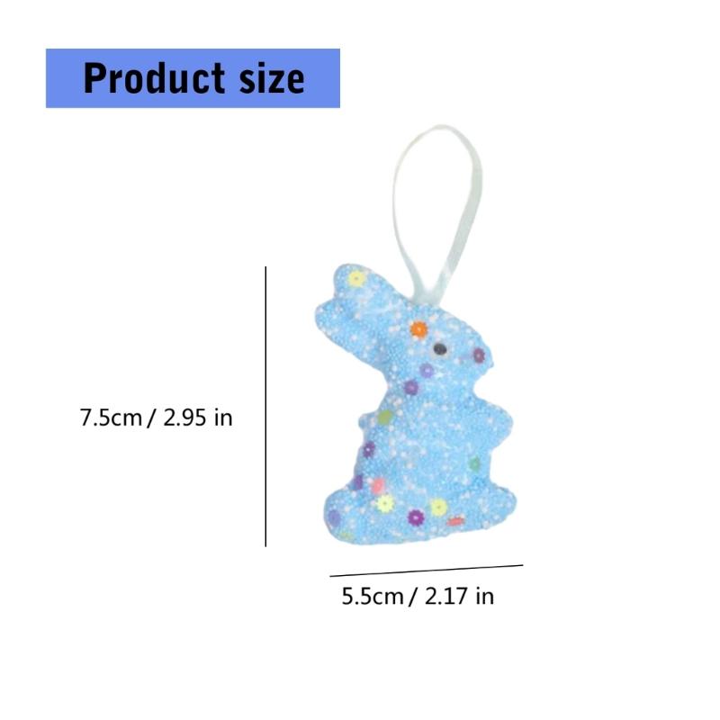6er-Pack Oster-Themen-Schaumstoff-Hasen zum Aufhängen Funkelnde Pailletten Hasen-Ornament Festival Feiertagsdekoration für Zuhause