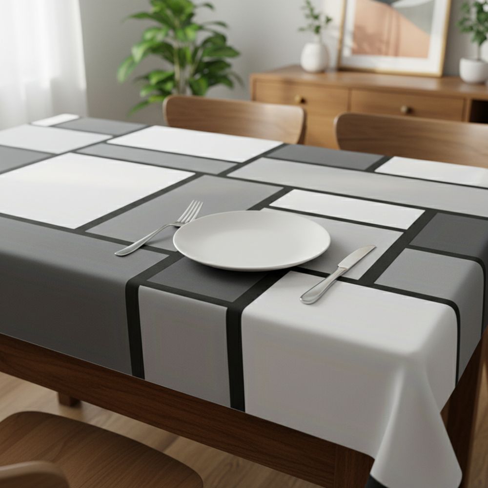 Non-slip Geometric Splicing Tablecloth Modern Simple Style Dining Table Protector Party
