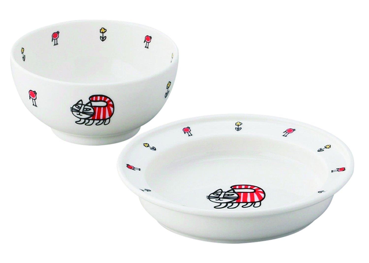 

Lisa Larson Plate Bowl Set in Baby Mikey Design Children s & (Gift Box) LL50-111 белый