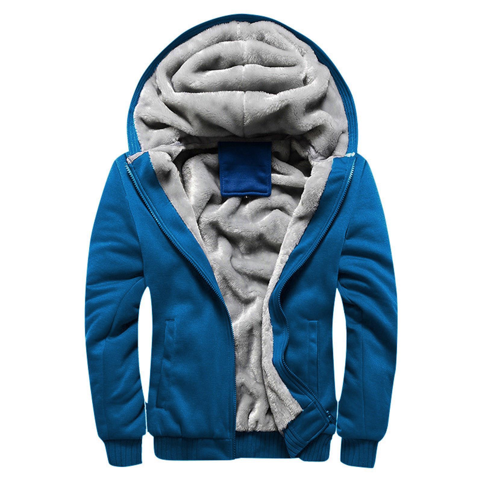 

Мужской пуловер на молнии с длинными рукавами и капюшоном, топы, блузка XXL синий