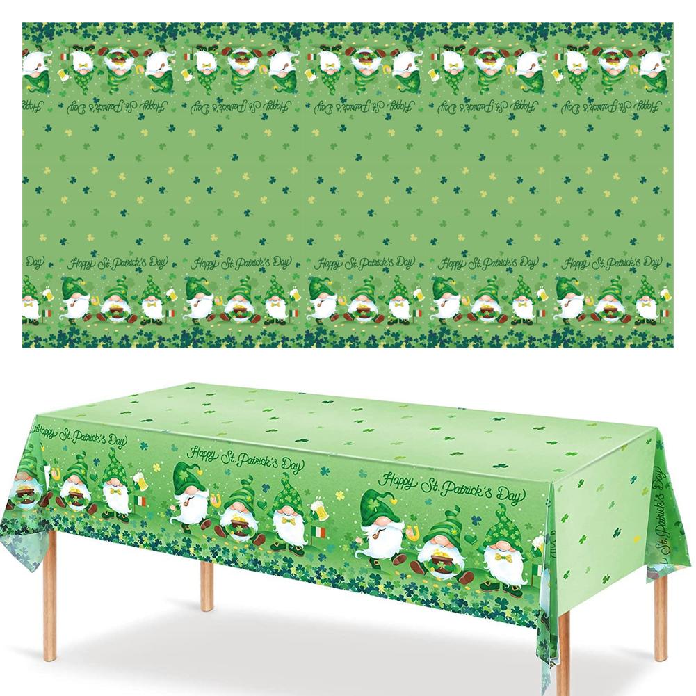 St. Patrick's Day Clover Tablecloth Decorations 2025 Clover Printed Tableclot Rectangle Table Cover St. Patrick's Day Party Decoration