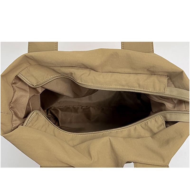 Canvas Bag Women's Large Capacity Lightweight Tote Bag Solid Color Shoulder Crossbody Bag