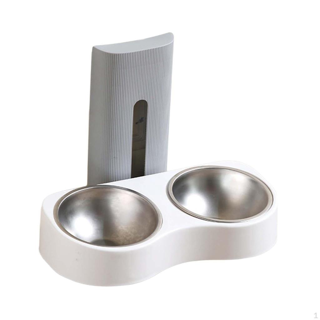 Double Cat Bowl, Multi-Function Raised Feeder Decoration Drinking Bowl Wall Mounted Watering