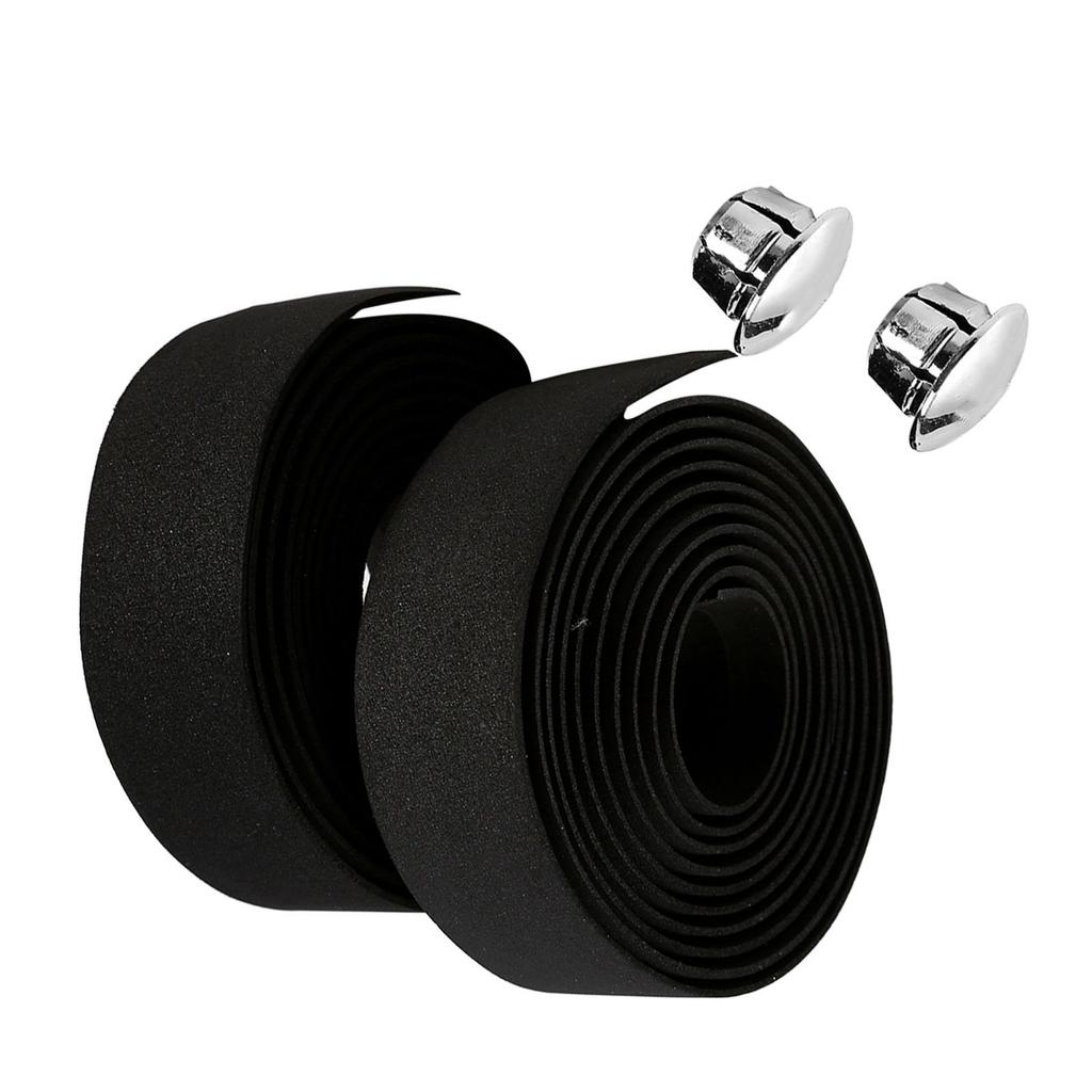 2PCS Bike Handlebar Tape Anti Slip Shock Absorption Wear Resistant Black Cycling Handle Wrap