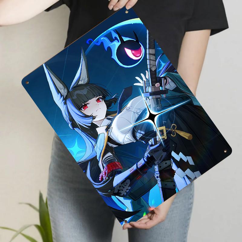 

Anime Girl Samurai Metal Wall Art Japanese Manga Character Decorative Iron Painting for Home Room Decoration 7.9x11.8In(20x30cm)