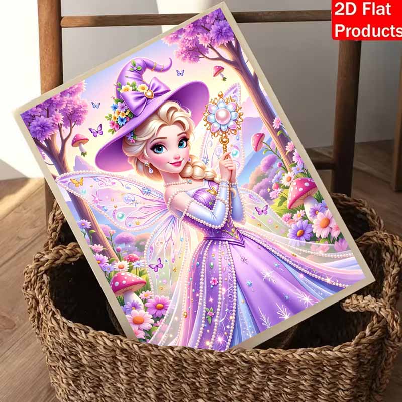 Disney Fairy Princess Pearl Painting Handmade DIY Pearl Art Painting Simple Living Room Hanging Painting Decoration