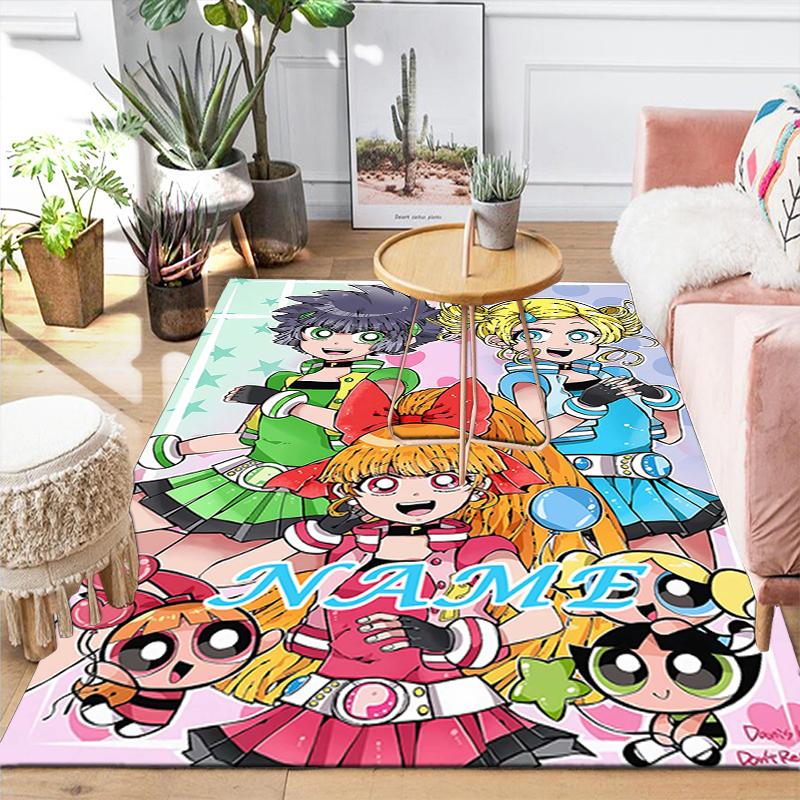 Custom 1Pc Powerpuff Girls Adventure Rug Office Carpet Indoor Outdoor Entrance Doormat Nonslip Soft And Comfortable Living Room D2915230