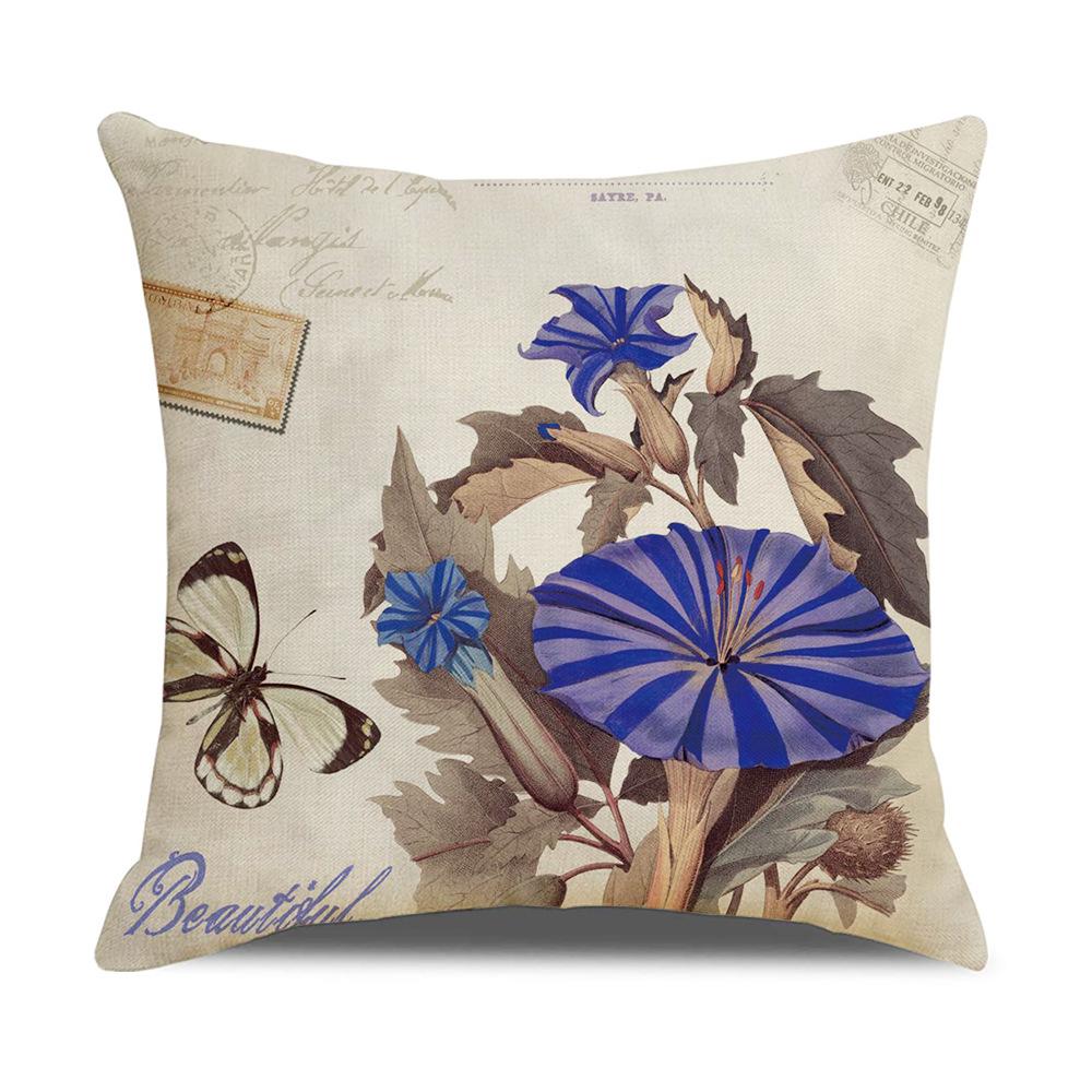 New Vintage Floral Pillow Linen Printed Sofa Home Office Decorative Cushion Cover