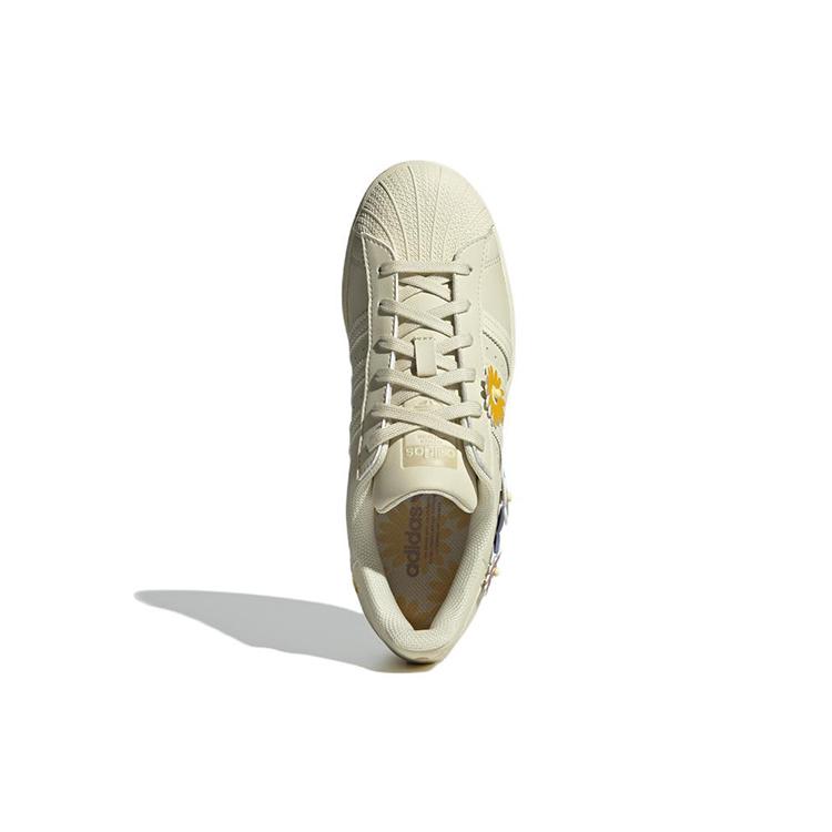 Adidas Womens Superstar 'Floral - Sand' (women's sizes) Sand / Sand / Magic Mauve Skateboard Shoes GX2171