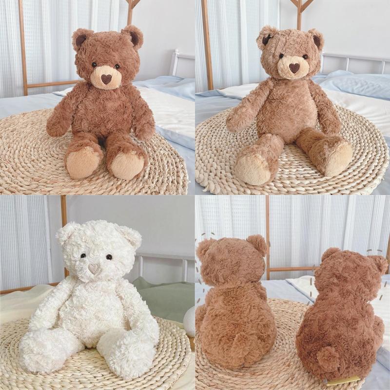 Entzückendes herzförmiges Plüsch-Teddybär-Spielzeug für beruhigenden Komfort, 41,9 cm groß, langes, zotteliges braunes Fell