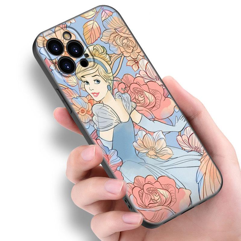 Snow White Princess Jasmine Black Silicone Phone Case For Apple iPhone 12 13 Mini 11 14 15 Pro Max 7 8 Plus X XR XS SE 2020 2022