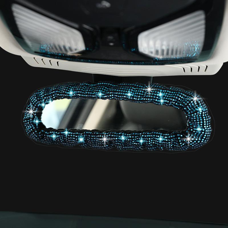 Hot Diamond Full Diamond Car Rearview Mirror Cover, Diamond-encrusted Car Rearview Mirror Interior Cover