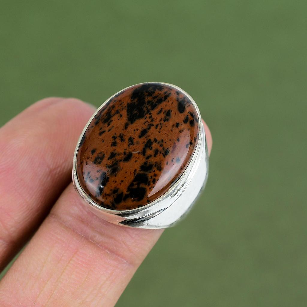 Mahogany Obsidian Ring 925 Sterling Silver Rings Handmade Ring Mahogany Obsidian Gemstone Jewelry Gifts For Mother Available In Ring Size