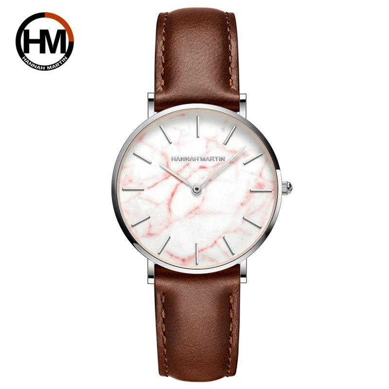 

Women s Quartz Watch with Japanese Movement and Milanese Mesh Band, Stone Texture