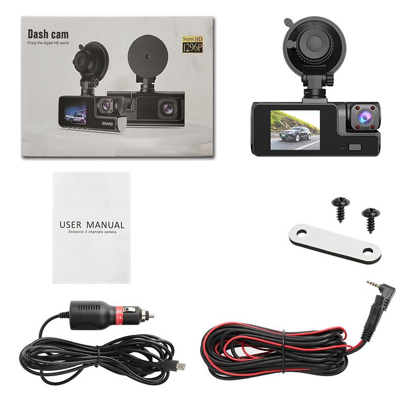 

A22 Triple-Lens HD WiFi Dash Cam with 2 Screen & Phone Connectivity