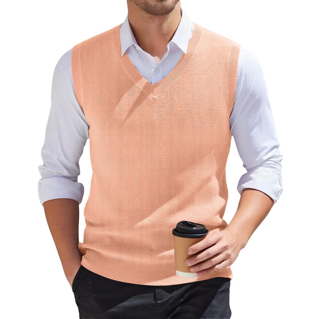 Men's V-neck Vest Sleeveless Knitted Pullover