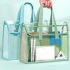 1 Large Capacity Portable Transparent Waterproof Handheld Folder, Expandable File Storage Bag, Pvc Self-Adhesive File Bag