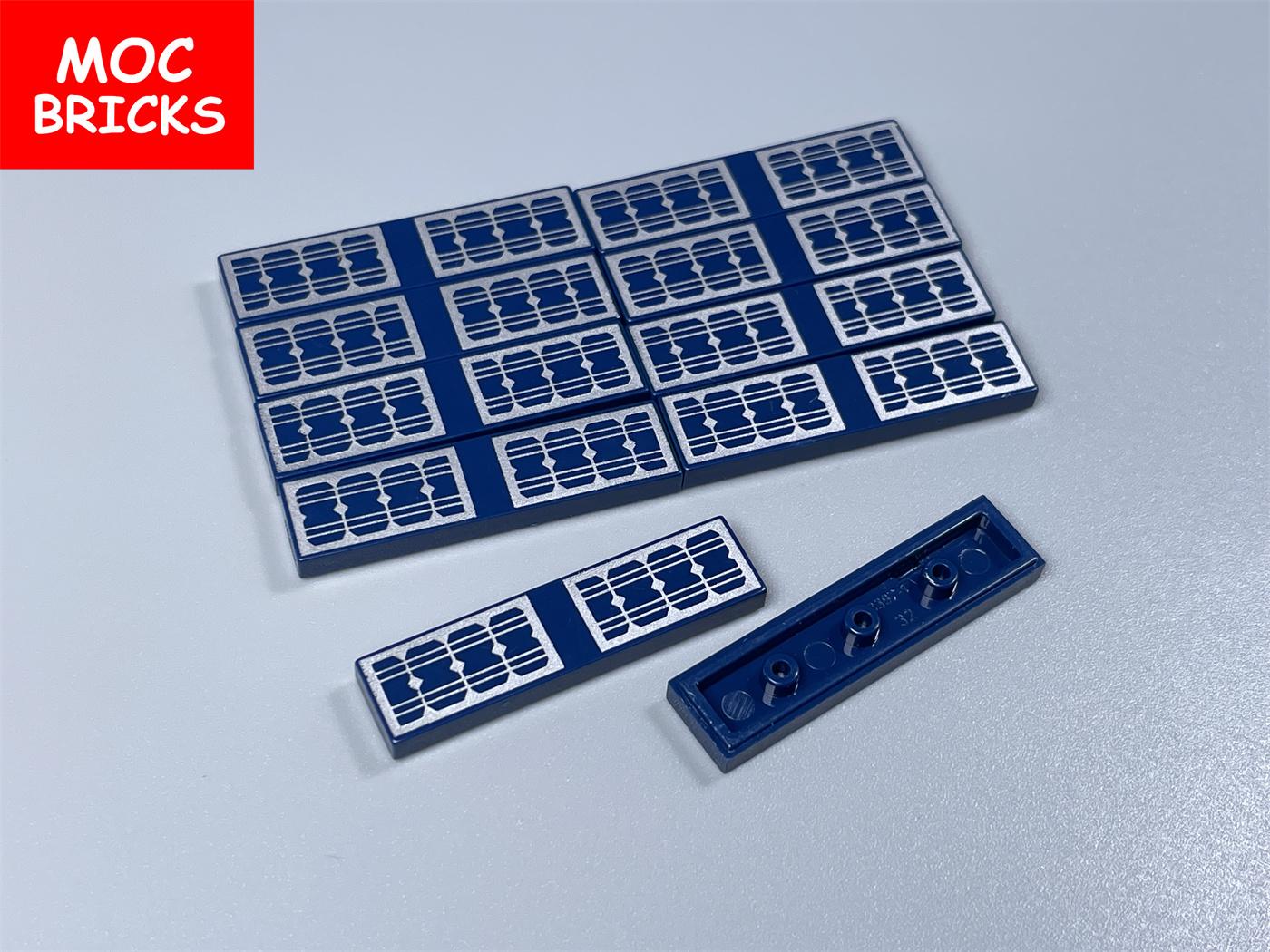 Yiran Toy Moc Bricks Solar Panel Printed Tile 1X4 2431Pb499 Road Lamp Assembled City House Building Blocks Attachments Children Playthings Presents