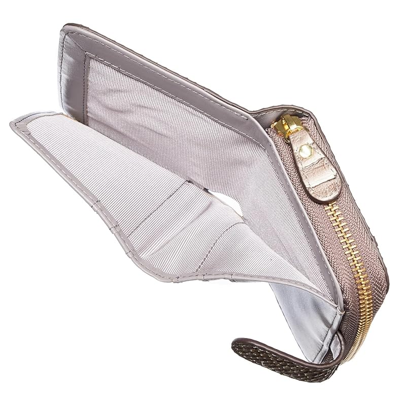 [HENLY COAT] Made in Italy cowhide Anaconda Diamantina ladies round zipper bi-fold wallet money luck up feng shui money luck wallet present for gift