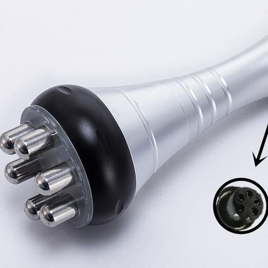 Six-in-One Beauty Device with 40K Head, Triple Pole Handle, Quadruple and Sextuple Pole Handles, Vacuum Handle, Laser Plate, and Strap Accessories