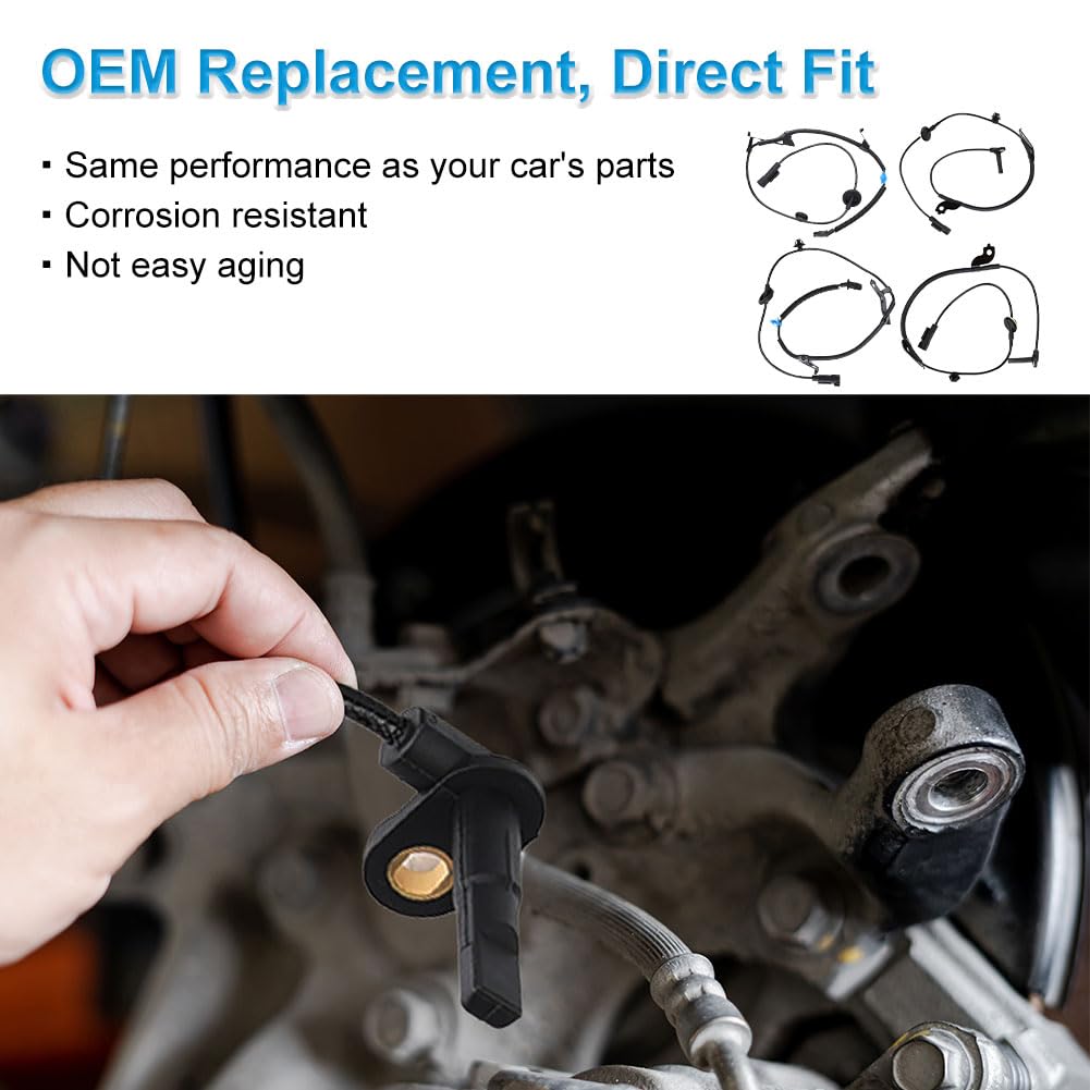 4 Pcs ABS Wheel Speed Sensors Compatible with Mitsubishi Lancer Outlander RVR 2011 2012 2013 2014 2015 2016 2017, Replacement for 4670A031, 4670A032,