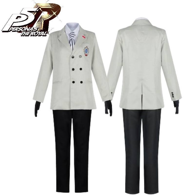 Goro Akechi Cosplay Outfit Polyester Anime Kostüm Für Halloween Und Rollenspiele**