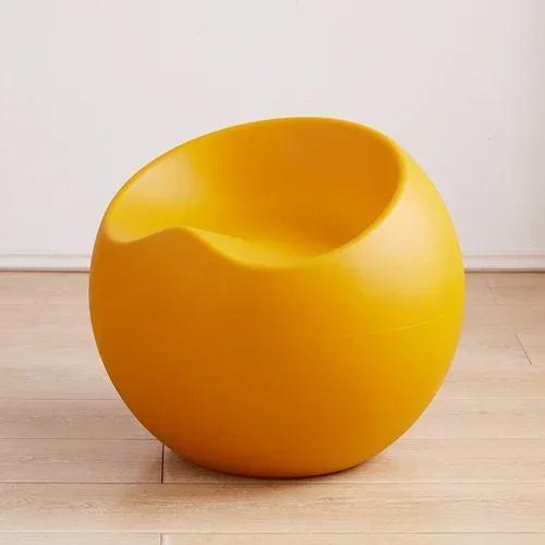 Кресло-шар для гостиной простой табурет в форме яблока модный красочный табурет для отдыха в торговом центре креативное сиденье для переобувания ins жёлтый 20890₽
