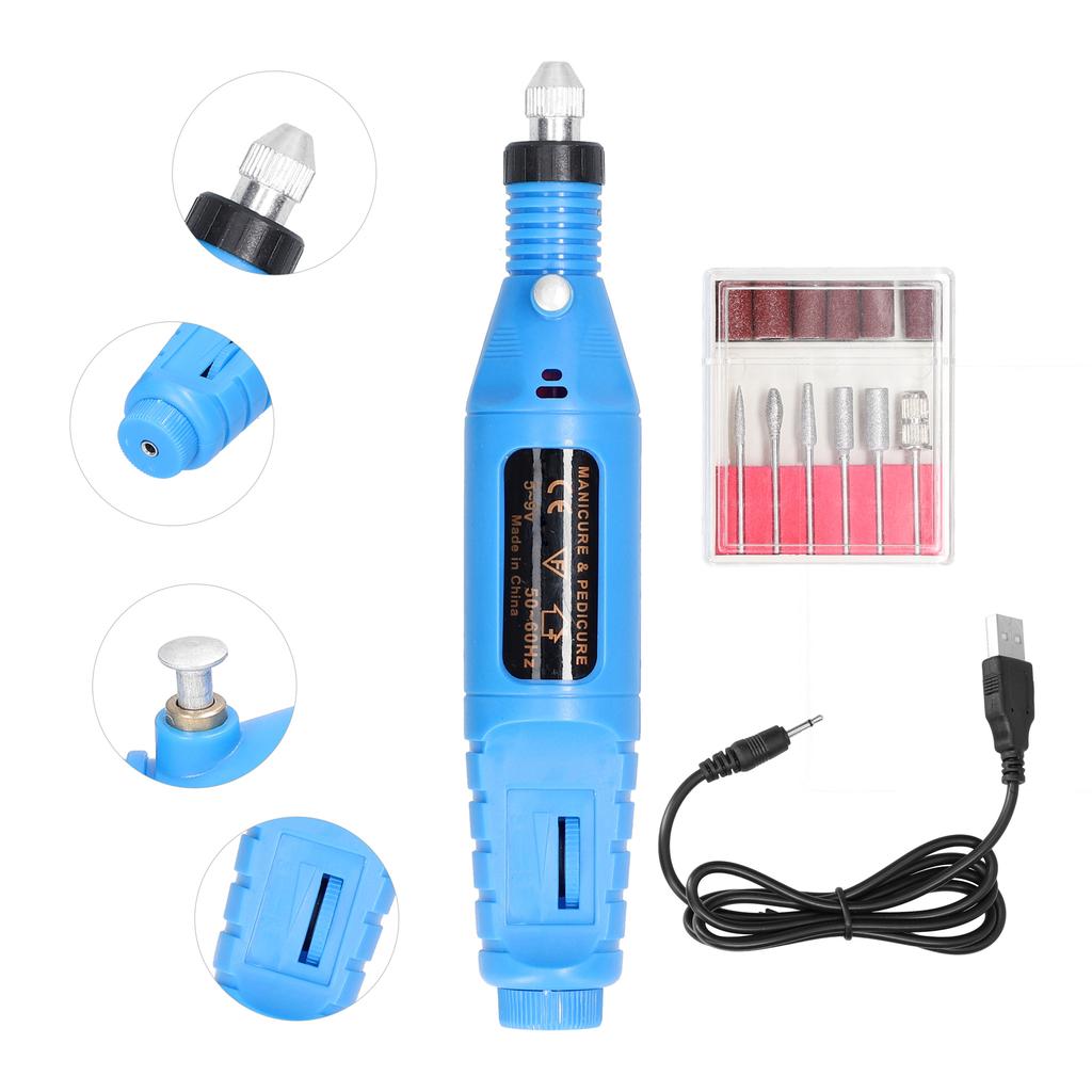 USB Power Supplys Handheld Mini Electric Grinder Nail Gelatum Removing Tool Machine Speed Adjustable Grinding Rotary
