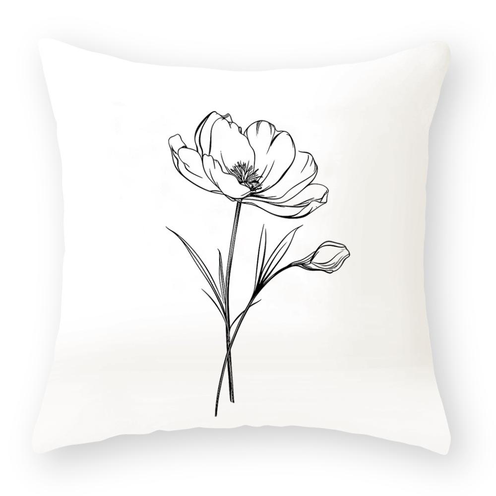 New Flower Series Pillowcases Simple Sofa Decorative Pillows Car Seat Cushions