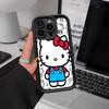 H-Hello Kitty Silicone Soft Phone Case For IPhone 17 16 15 14 Plus 13 12 Mini 11 Black Cover