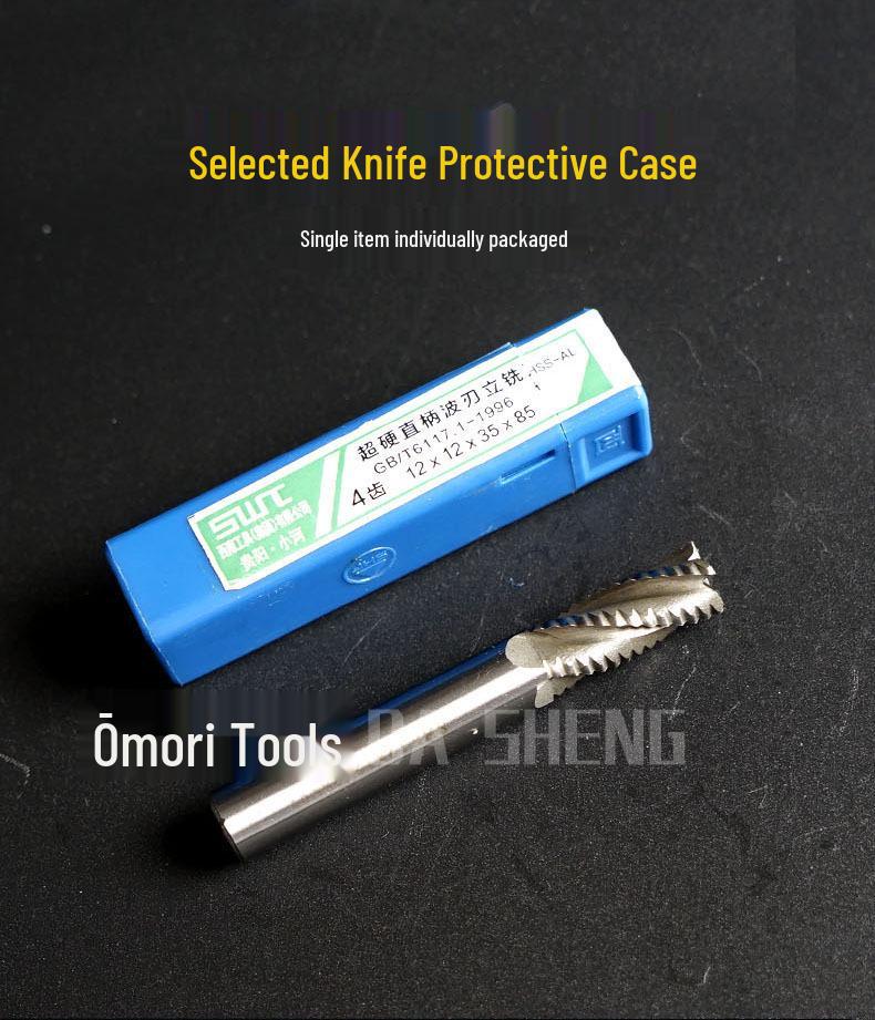 High-Speed Steel Helical Flute Roughing End Mill with Extended Straight Shank