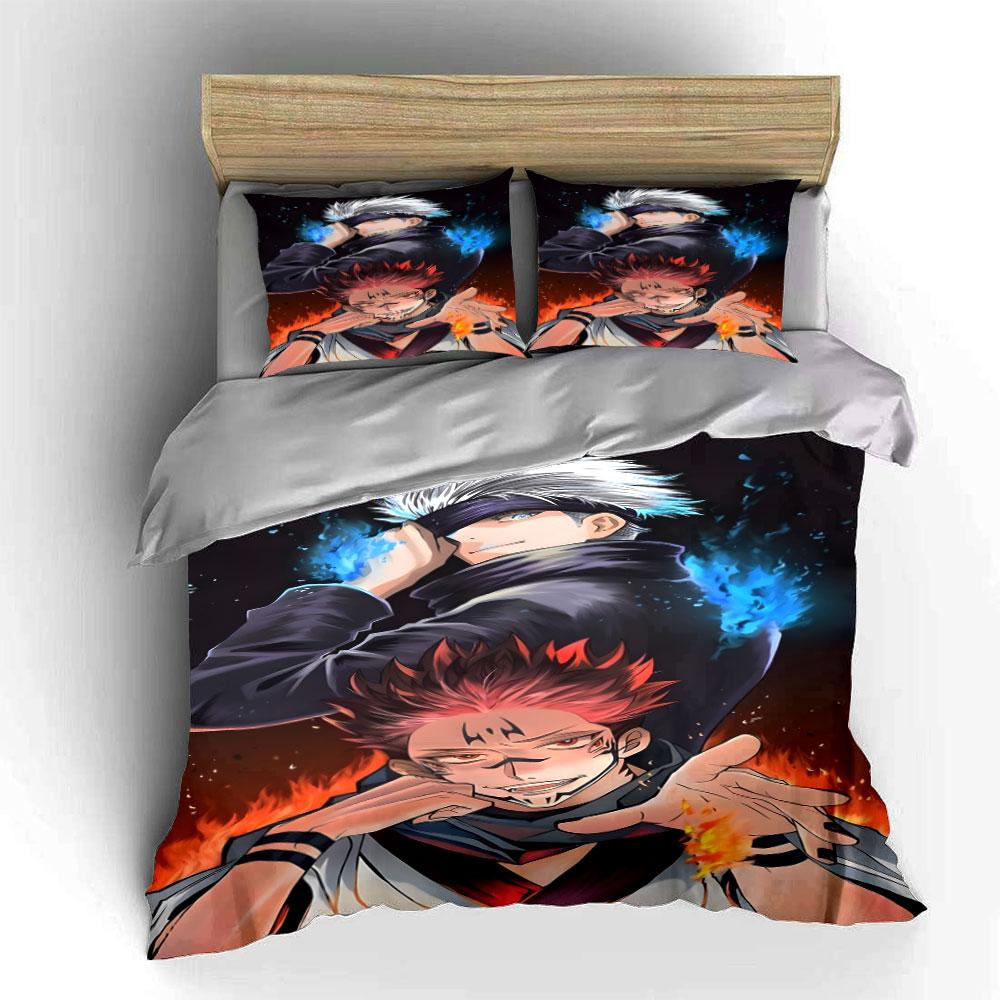 Characters with fire background. Bedding sets Duvet cover sets Duvet covers Pillowcases(1 * Duvet Cover 2 * Pillowcases without duvet insert)
