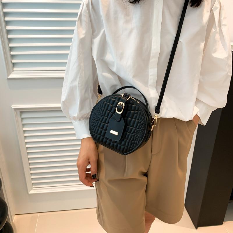Borsa rotonda da torta da donna senso del design texture effetto coccodrillo borsa a mano alla moda borsa a tracolla a tracolla casual autunno nuovo