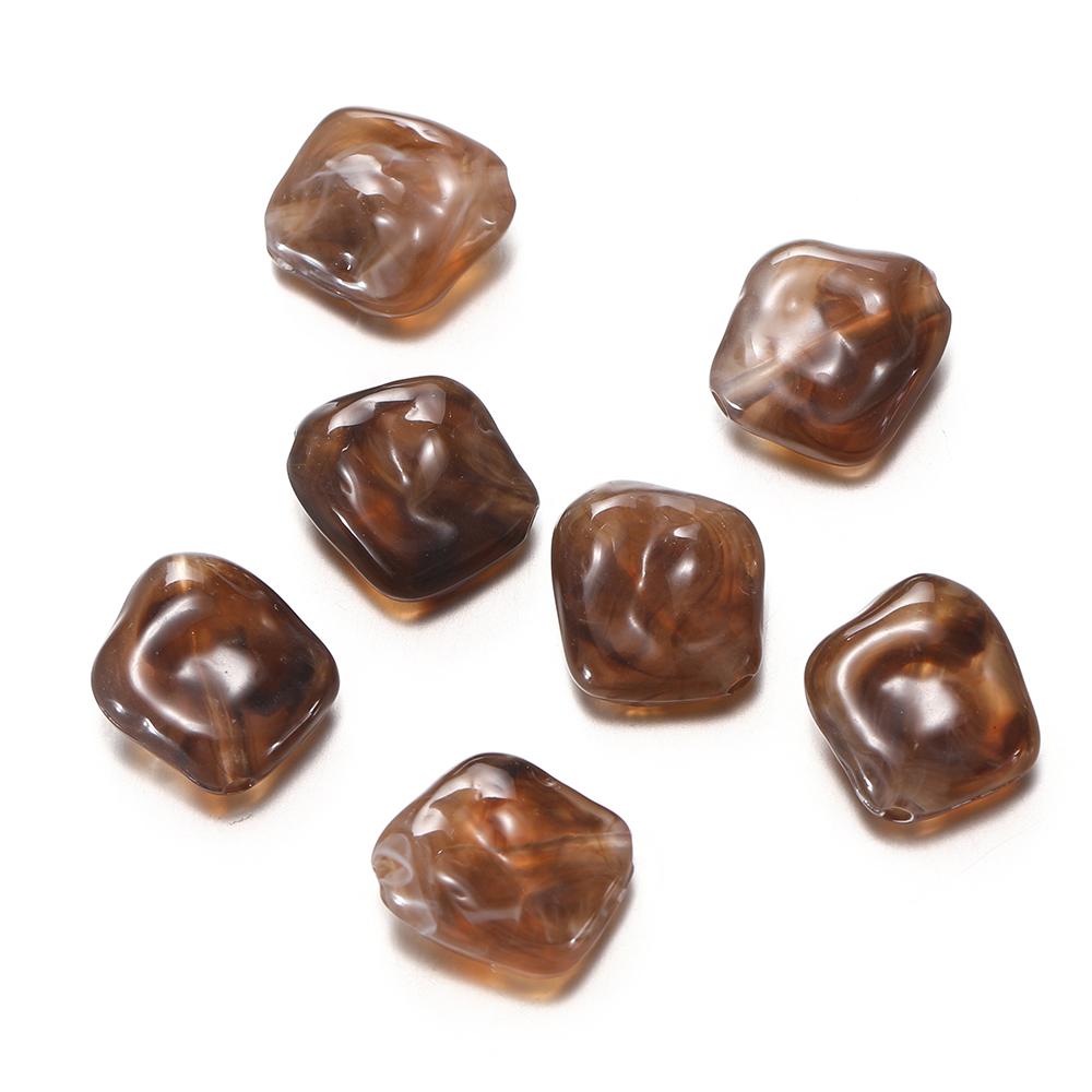10pcs Irregular Flat Beads Acrylic Imitation Stone Loose Spacer Bead for DIY Bracelet Necklace Jewelry Making Accessories