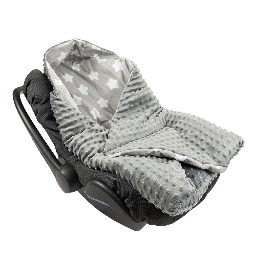 Minky Sleeping Bag 80x80cm for Car Seat Baby Wrap Swaddle - Grey Gingerbreads