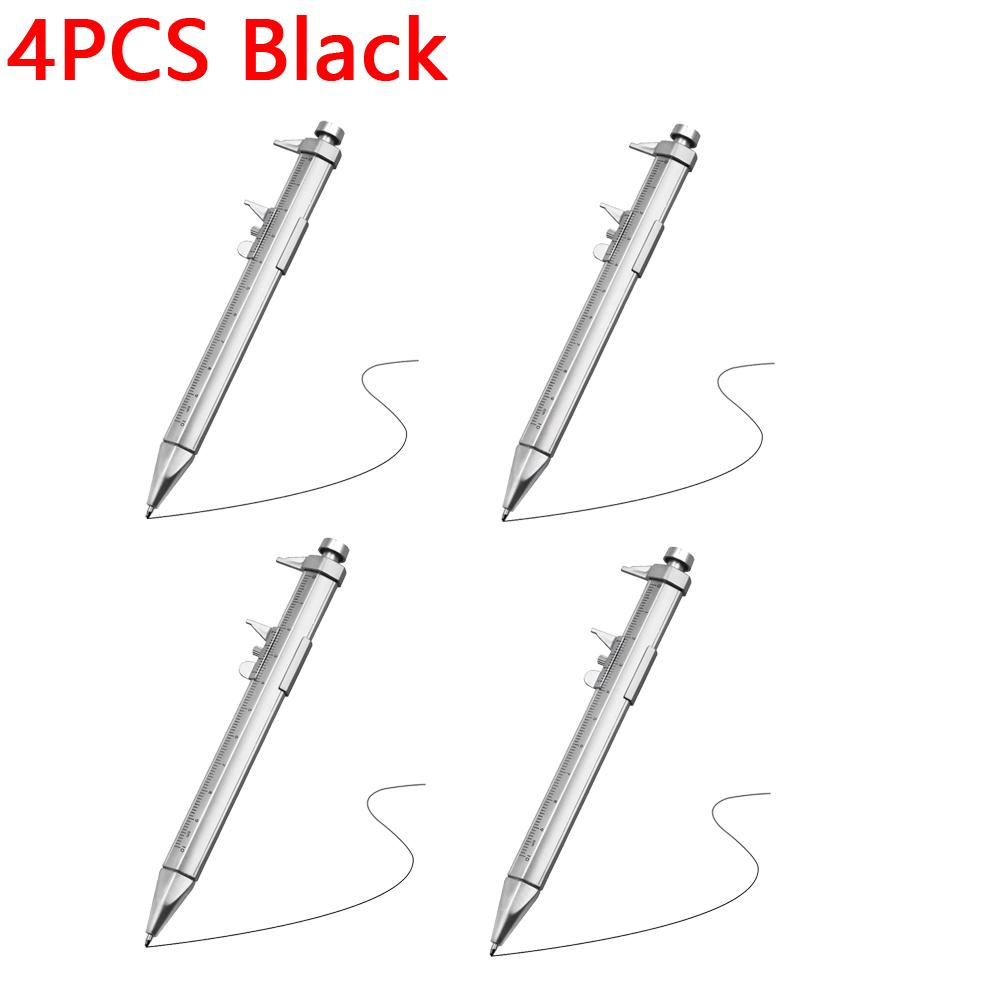 1/2/3/4PCS Multifunction Gel Ink Caliper Pen Vernier Caliper Roller Ball-Point 1.0mm Plastic Student Stationery Measuring Tools