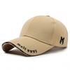 Embroidery M Letter Baseball Hat Outdoor Adjustable Sun Breathable Protection