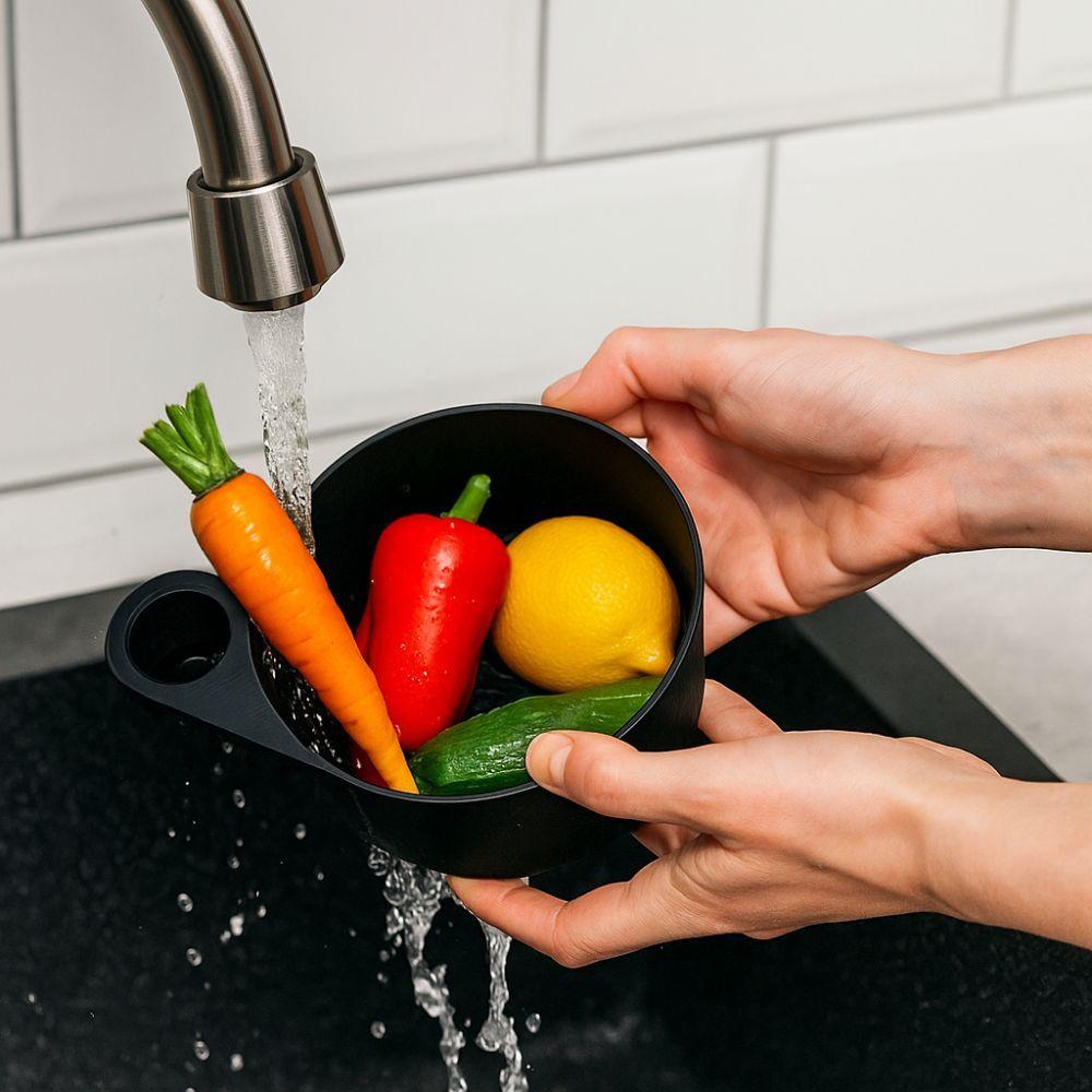 Automatic Cleaning Vegetable Washer Quick Prep Food Washing Spinner Drain Strainer Basket  Picnics