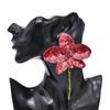 Enamel Design Red Flower Earrings Big Flower Fairy Earrings Vintage Jewelry Accessories  Women