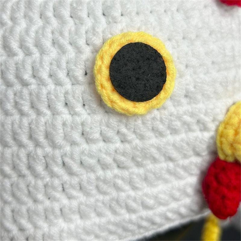 Festival Turkey Hat Knitted Beanies with 3D Chick Warm Cotton Hat Cartoon Headwear for Parents Kids Thanksgiving Hat