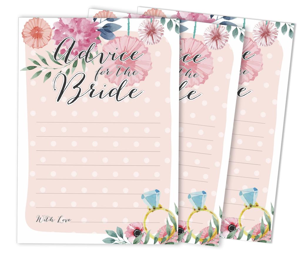 Inkdotpot Bridal Shower Games Advice For The Bride Set Of 50A FloralA Mad Libs Game