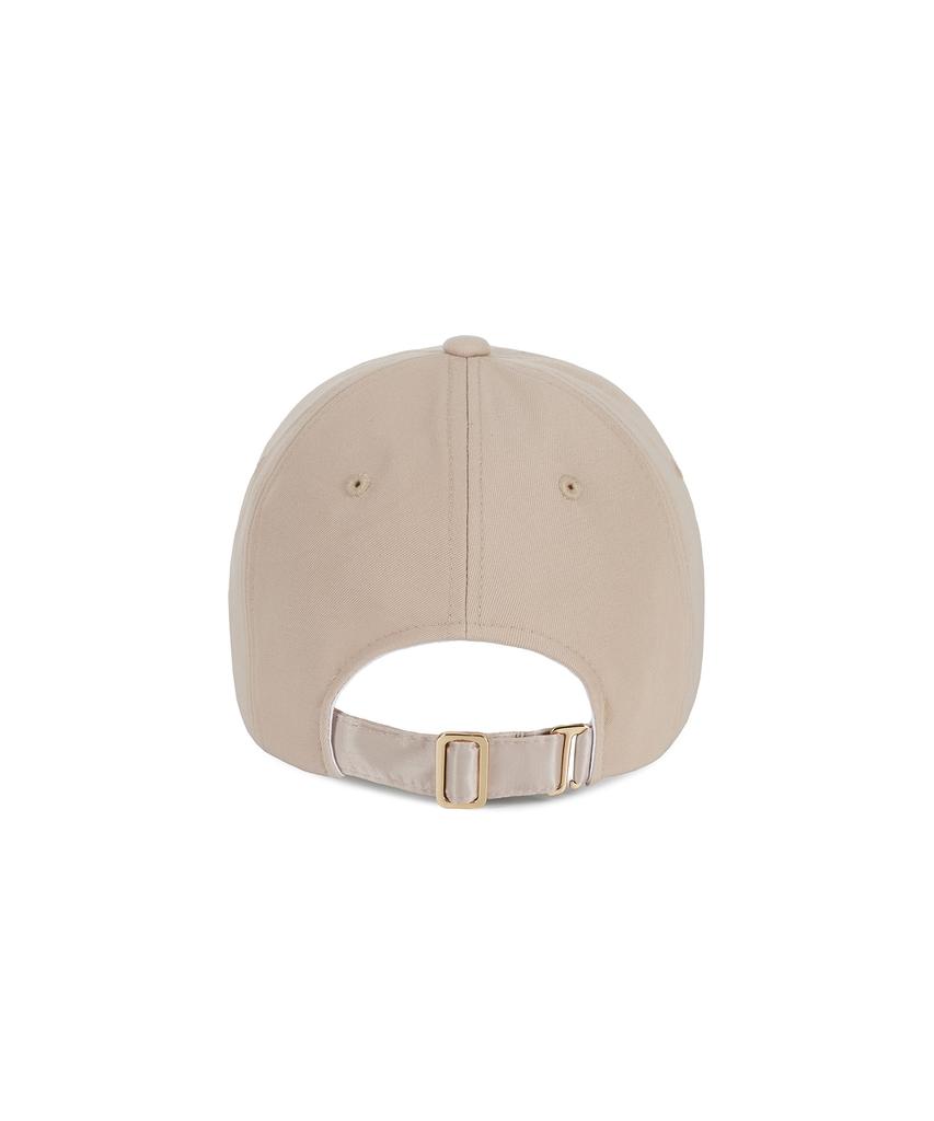Bajal Gold Studded Oversized Ball Cap Beige