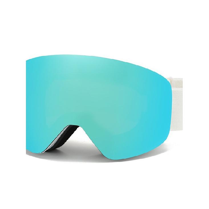 Magnetic ski goggles with cylindrical double-layer anti-fog protection for children and adults, large spherical ski goggles compatible with