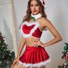 Slimming Heart Silk Christmas Lingerie Set: Sexy Sling Dress Costume